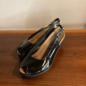 Mephisto peep toe wedge sling backs